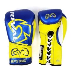 Rival RFX-Guerrero Lace Up Sparring Gloves – P4P Edition 5 Rival RFX-Guerrero Lace Up Sparring Gloves – P4P Edition -Champion Boxing Shop Rival RFX Guerrero Lace Up Sparring Gloves P4P Edition BlueYellow2