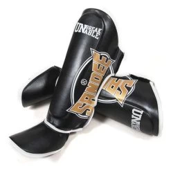 Sandee Cool-Tec Leather Boot Shinguard – White/Black/Red -Champion Boxing Shop SandeeCoolTecBlackGoldWhiteLeatherBootShinguard 2nd 1