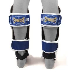 Sandee Cool-Tec Leather Boot Shinguard – Black/White/Red -Champion Boxing Shop SandeeCoolTecBlueYellowWhiteLeatherBootShinguard2 4