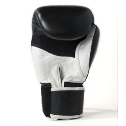 Sandee Cool-Tec Leather Sparring Glove – Black/Gold/White -Champion Boxing Shop SandeeCoolTecVelcroBlackGoldWhiteLeatherBoxingGloveBack