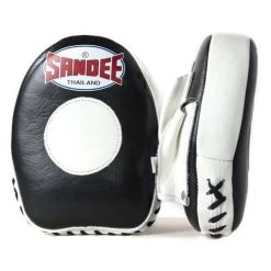 Sandee Leather Mini Focus Mitt – Red/White -Champion Boxing Shop SandeeLeatherBlackWhiteMiniFocusMitt 2nd