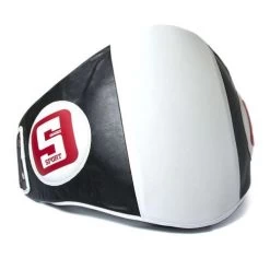 Sandee Sport Rounded Synthetic Leather Belly Pad – Black/White
