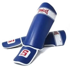 Sandee Sport Synthetic Leather Boot Shinguard – Red/White -Champion Boxing Shop SandeeSportVelcroBlueWhiteSyntheticLeatherBootShinguard2 1