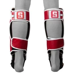 Sandee Sport Synthetic Leather Boot Shinguard – Red/White -Champion Boxing Shop SandeeSportVelcroRedWhiteSyntheticLeatherBootShinguard2 2