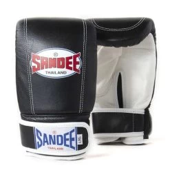 Sandee Leather Bag Glove – Black/White -Champion Boxing Shop SandeeVelcroBlackWhiteLeatherBagGlove2 2