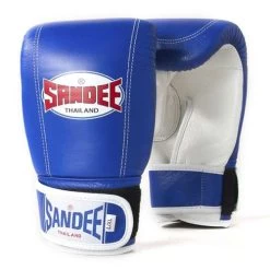 Sandee Leather Bag Glove – Black/White -Champion Boxing Shop SandeeVelcroBlueWhiteLeatherBagGlove2 2