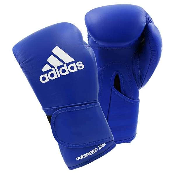 Adidas AdiSpeed Hook And Loop Boxing Gloves – Blue/White 1 Adidas AdiSpeed Hook And Loop Boxing Gloves – Blue/White
