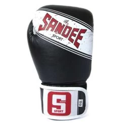 Sandee Sport Synthetic Leather Boxing Glove – Red/White -Champion Boxing Shop blackfrontsandee 1