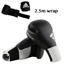 Adidas Hybrid 100 Boxing Glove + Adidas 2.5m Wrap – Black