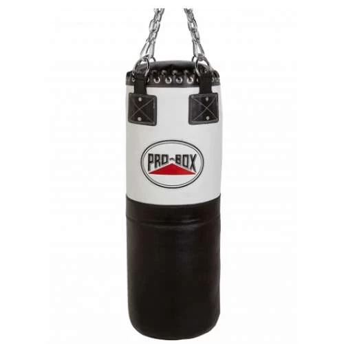 Pro-Box Black/White 3ft Leather Punchbag 1 Pro-Box Black/White 3ft Leather Punchbag