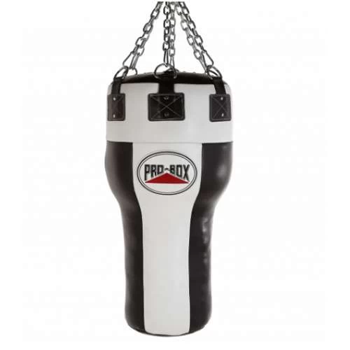 Pro-Box Black/White Leather Angle Punchbag 1 Pro-Box Black/White Leather Angle Punchbag