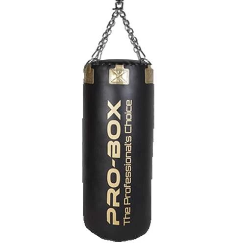Pro-Box Champ Leather Hybrid Jumbo Punch Bag – Black/Gold 1 Pro-Box Champ Leather Hybrid Jumbo Punch Bag – Black/Gold
