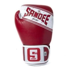 Sandee Sport Synthetic Leather Boxing Glove – Red/White -Champion Boxing Shop redglovesback 1