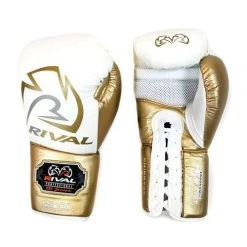 Rival RS100 Professional Lace-Up Sparring Glove – Blue/Silver -Champion Boxing Shop rival RS100 whitegold 02 3