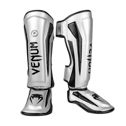 Venum Elite Standup Shinguards – Silver/Black 1 Venum Elite Standup Shinguards – Silver/Black